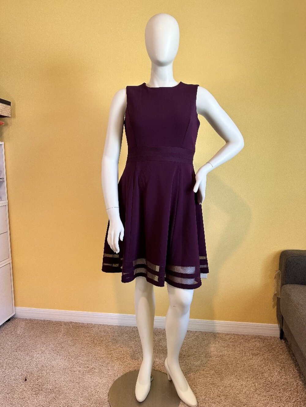 Calvin Klein Fit & Flare Purple Dress Size 12